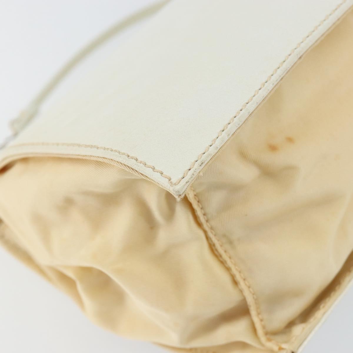 PRADA Chain Shoulder Bag Leather White Auth 151883