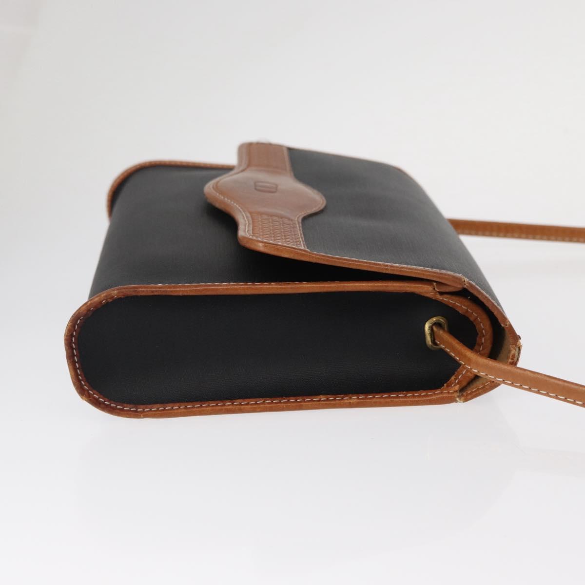 Christian Dior Shoulder Bag Nylon Black Gold Auth 151885