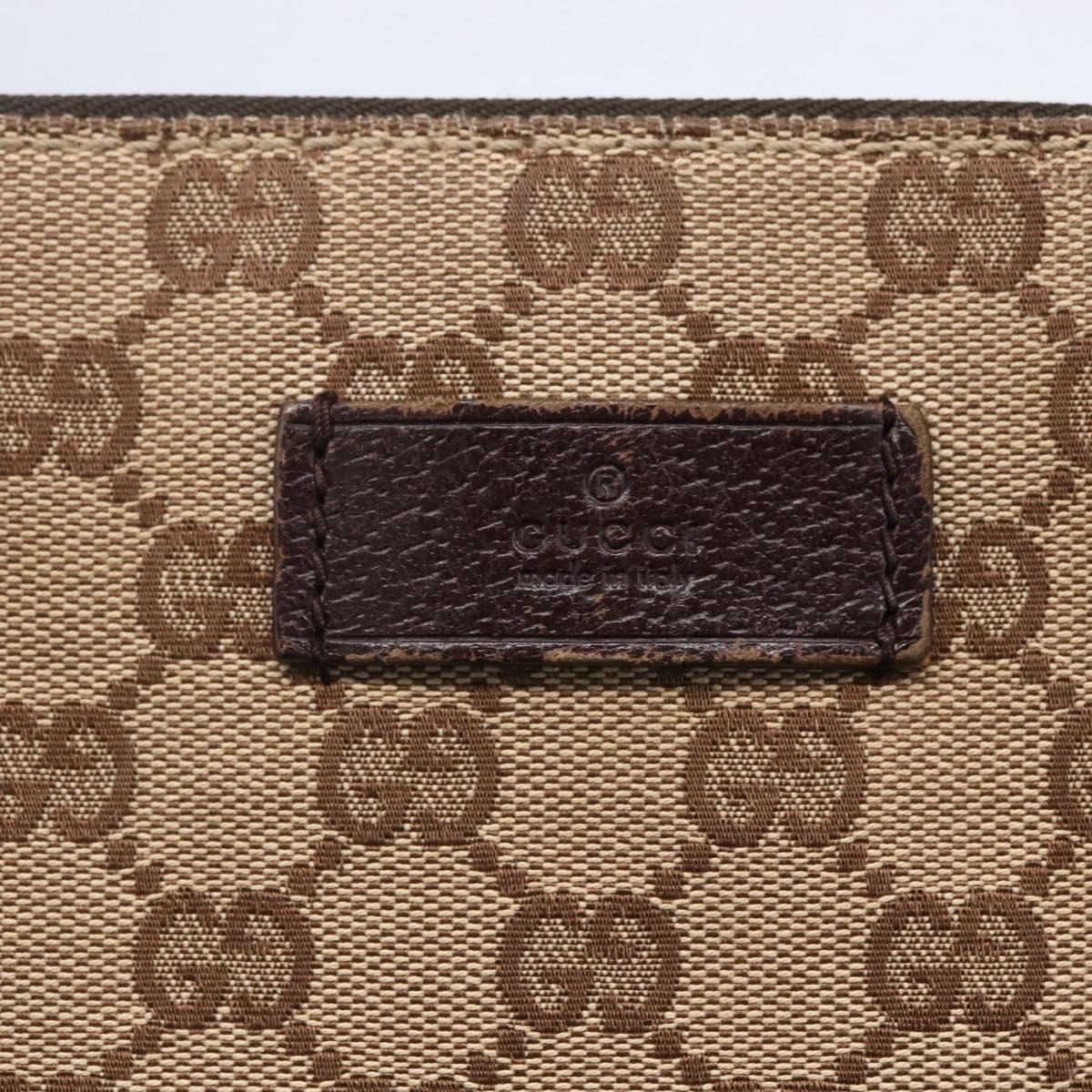 GUCCI GG Canvas Shoulder Bag Beige Silver 110054 Auth 151886