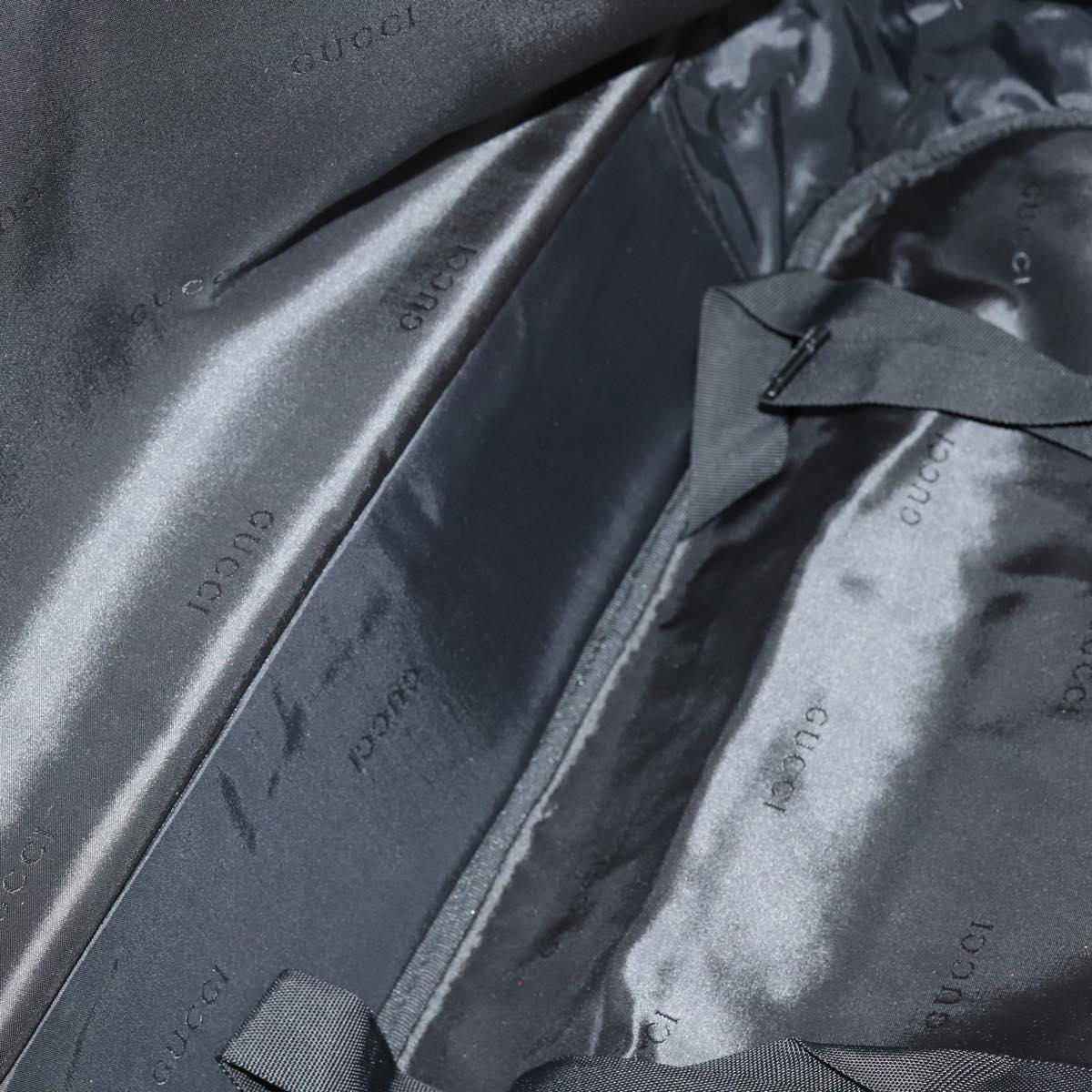 GUCCI Boston Bag Nylon Black Silver 012 0393 12 Auth 151894