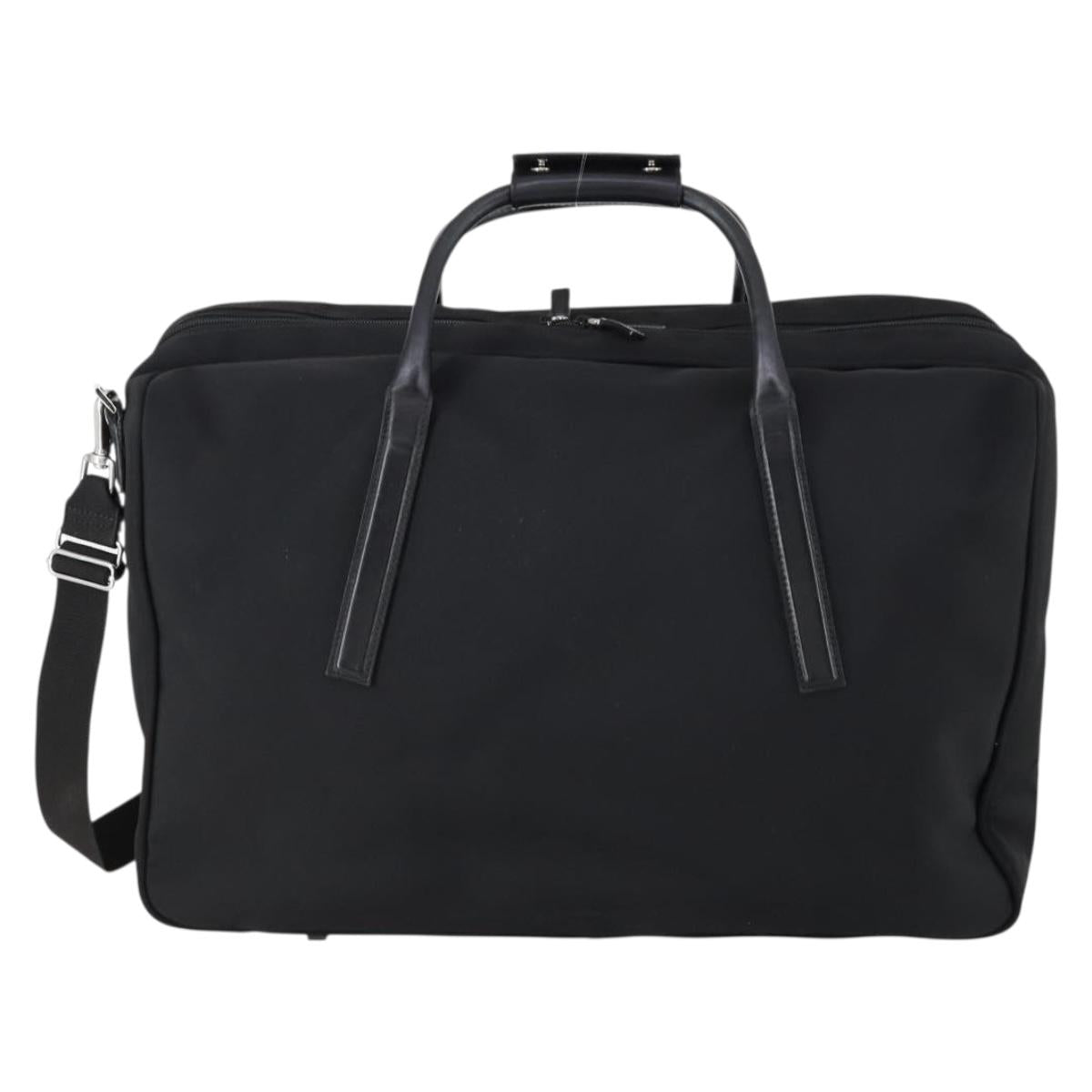 GUCCI Boston Bag Nylon Black Silver 012 0393 12 Auth 151894