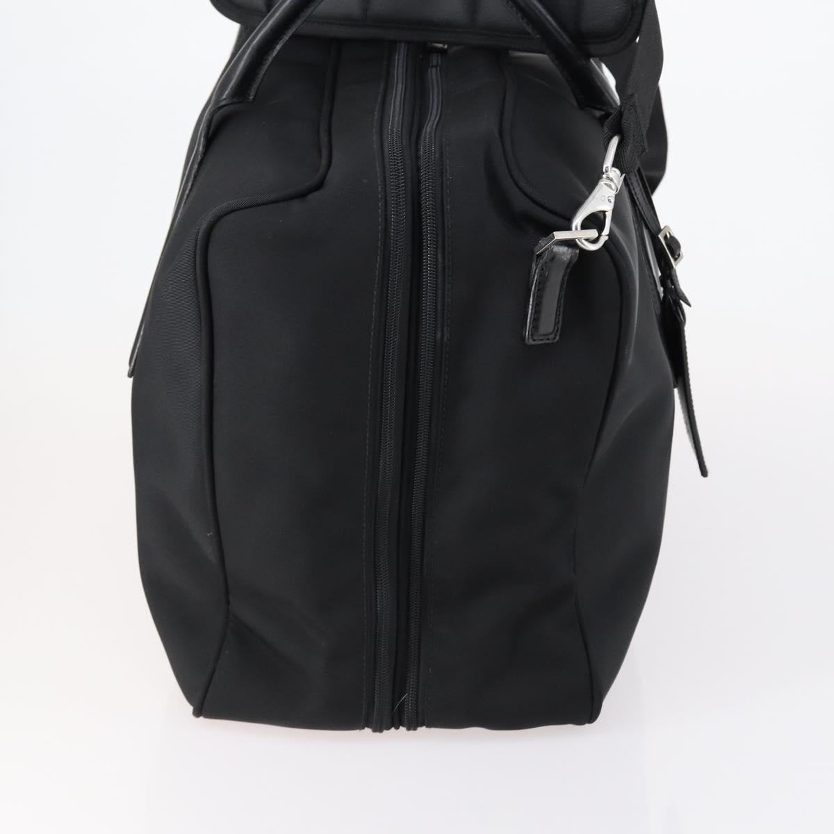 GUCCI Boston Bag Nylon Black Silver 012 0393 12 Auth 151894