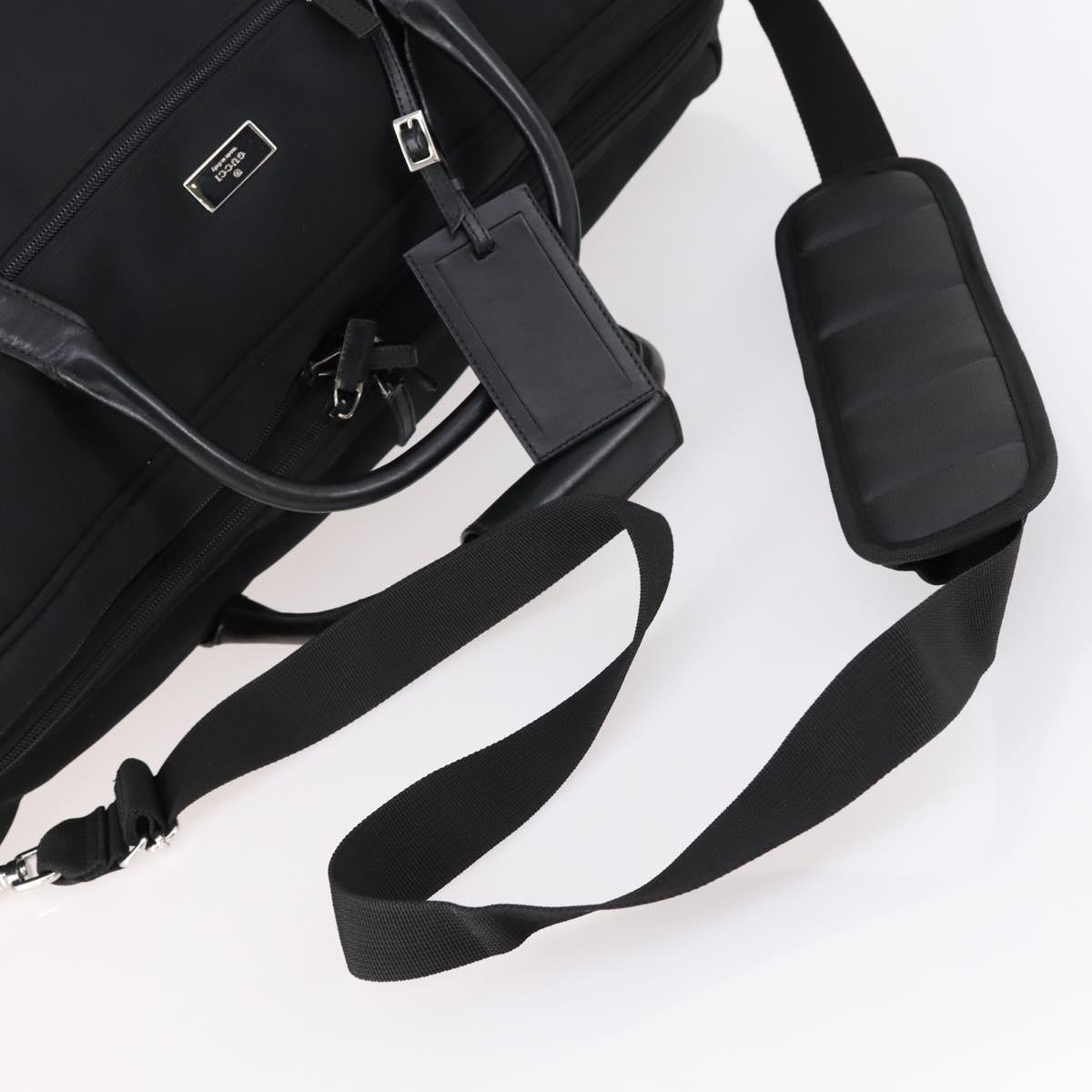 GUCCI Boston Bag Nylon Black Silver 012 0393 12 Auth 151894