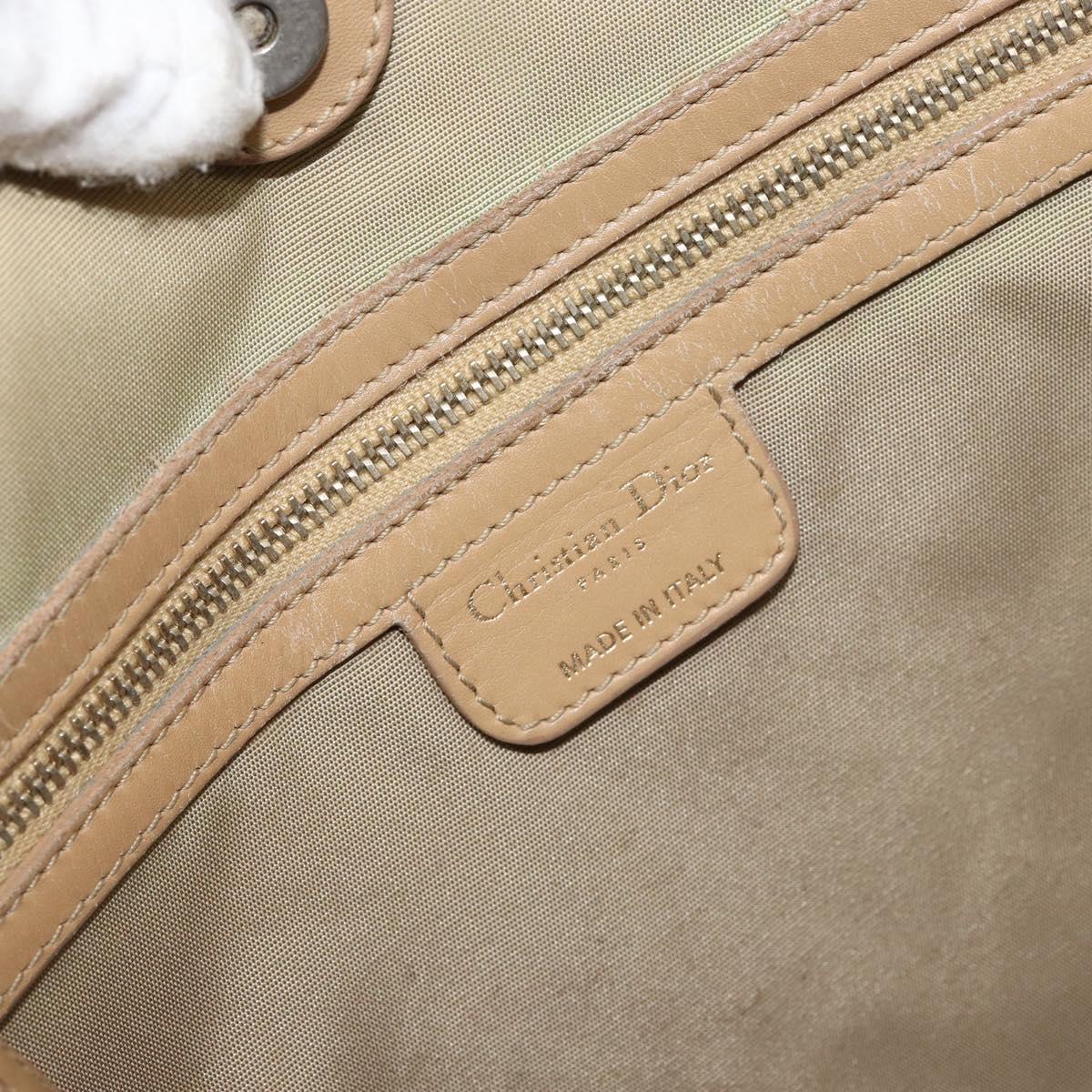 Christian Dior Canage Tote Bag Coated Canvas Beige Gold Auth 151899