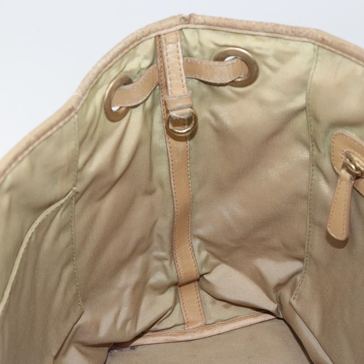 Christian Dior Canage Tote Bag Coated Canvas Beige Gold Auth 151899