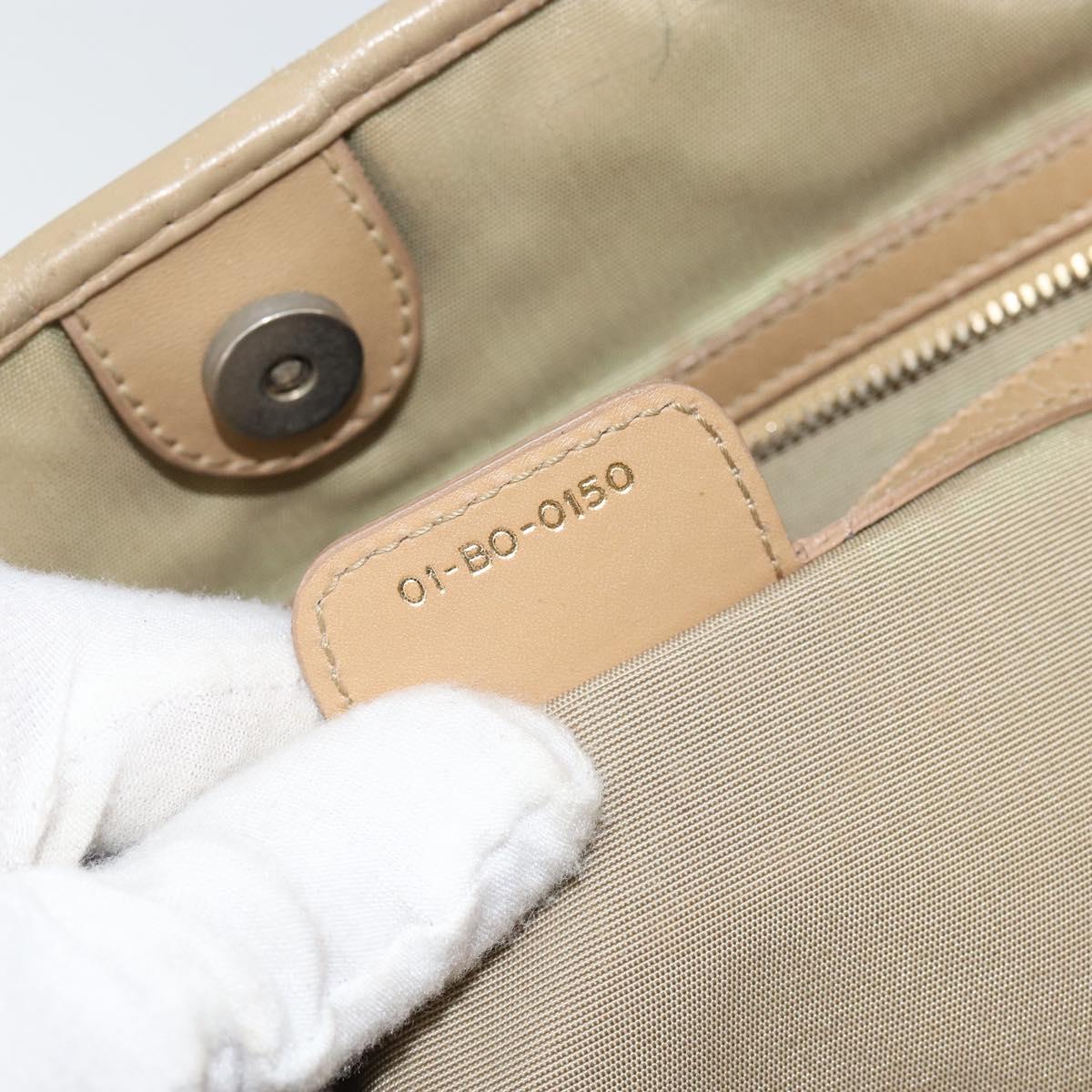 Christian Dior Canage Tote Bag Coated Canvas Beige Gold Auth 151899