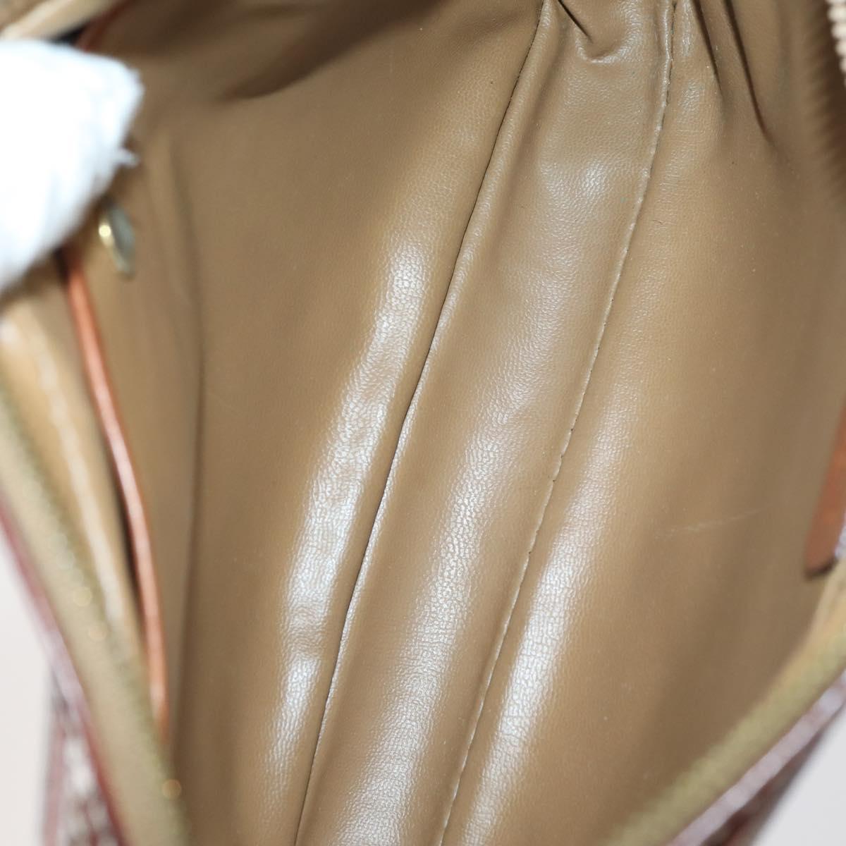 CELINE Macadam Canvas Clutch Bag PVC Leather 3 Set Brown Beige Auth 151904