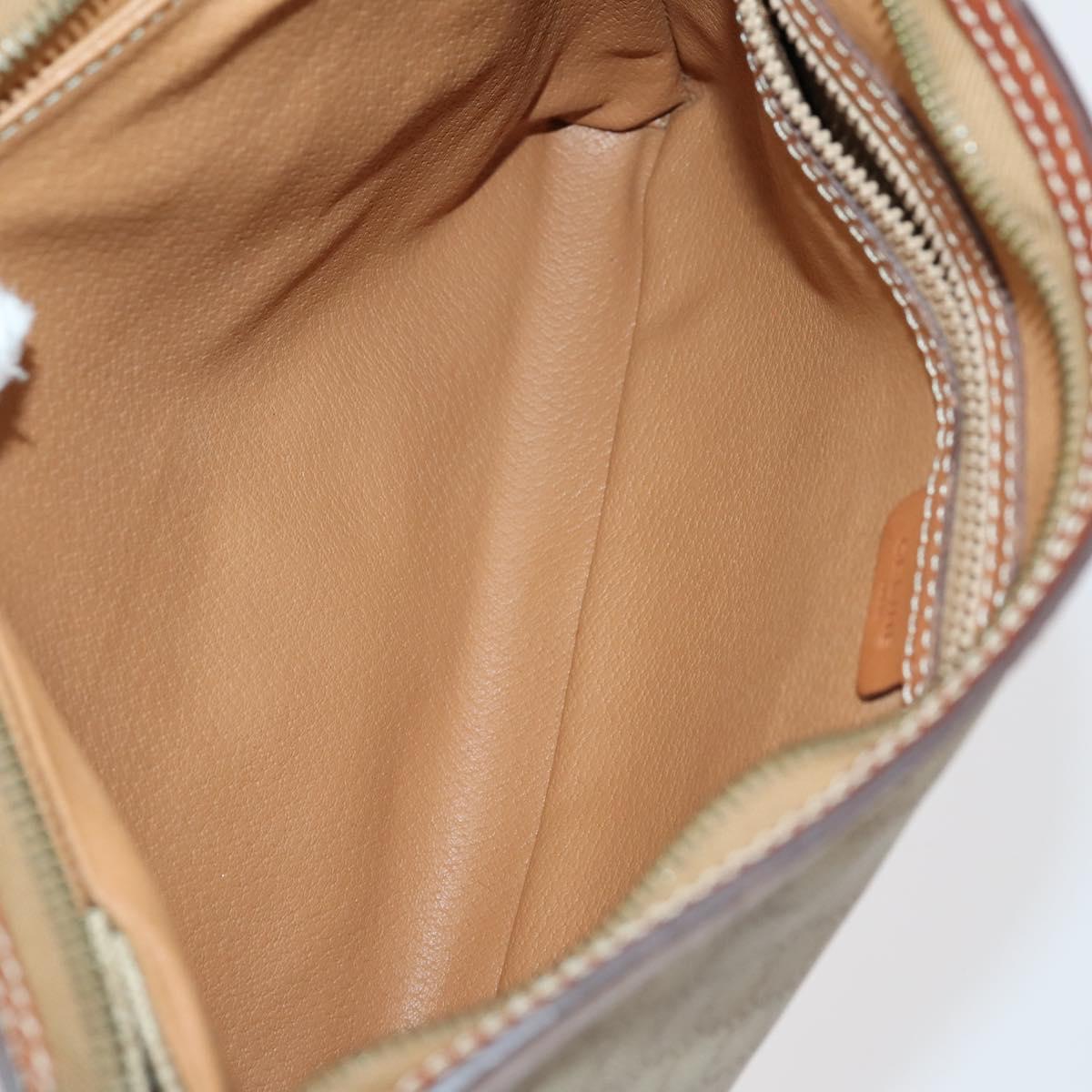 CELINE Macadam Canvas Clutch Bag PVC Leather 3 Set Brown Beige Auth 151904