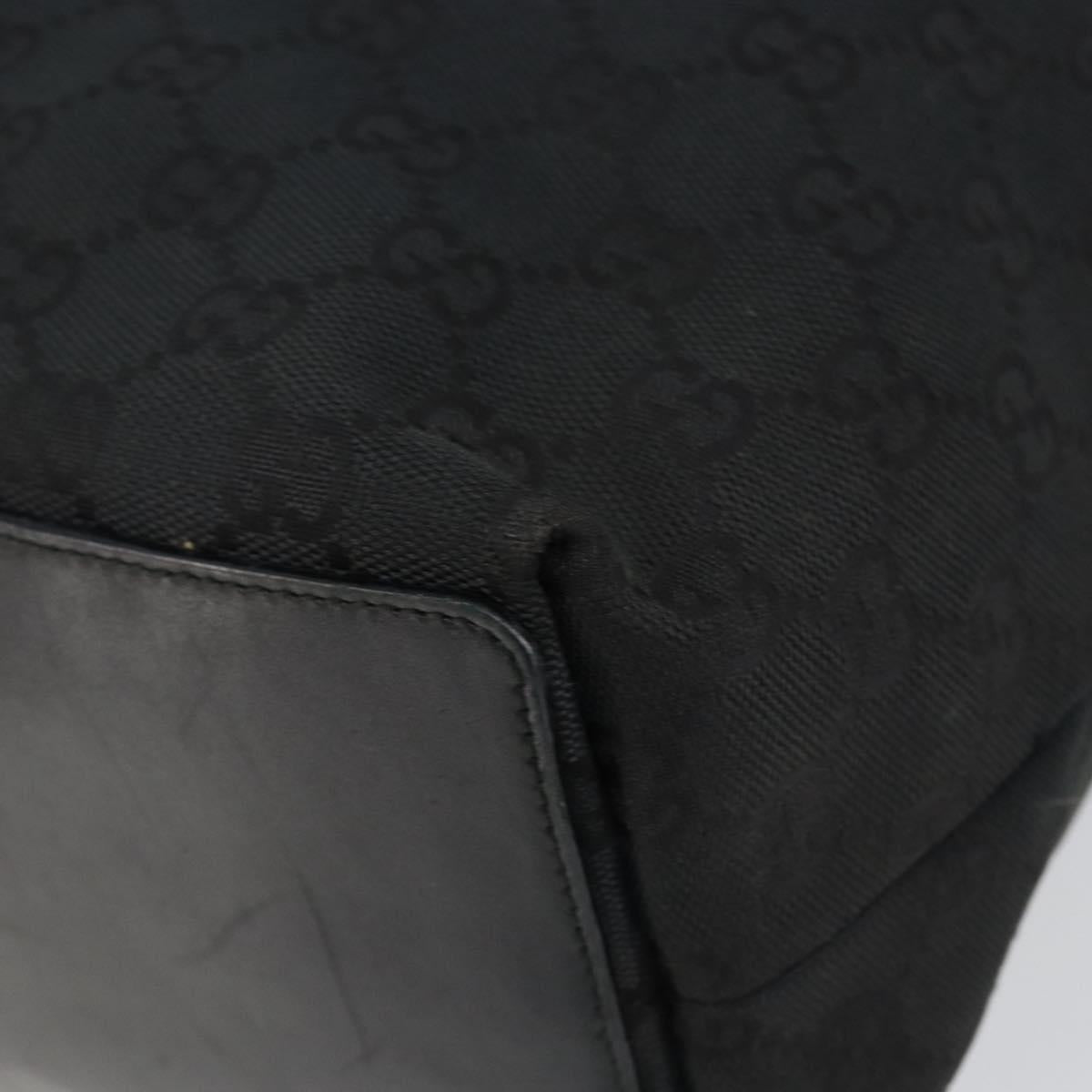 GUCCI GG Canvas Tote Bag Black Gold 002 1098 2404 Auth 151908