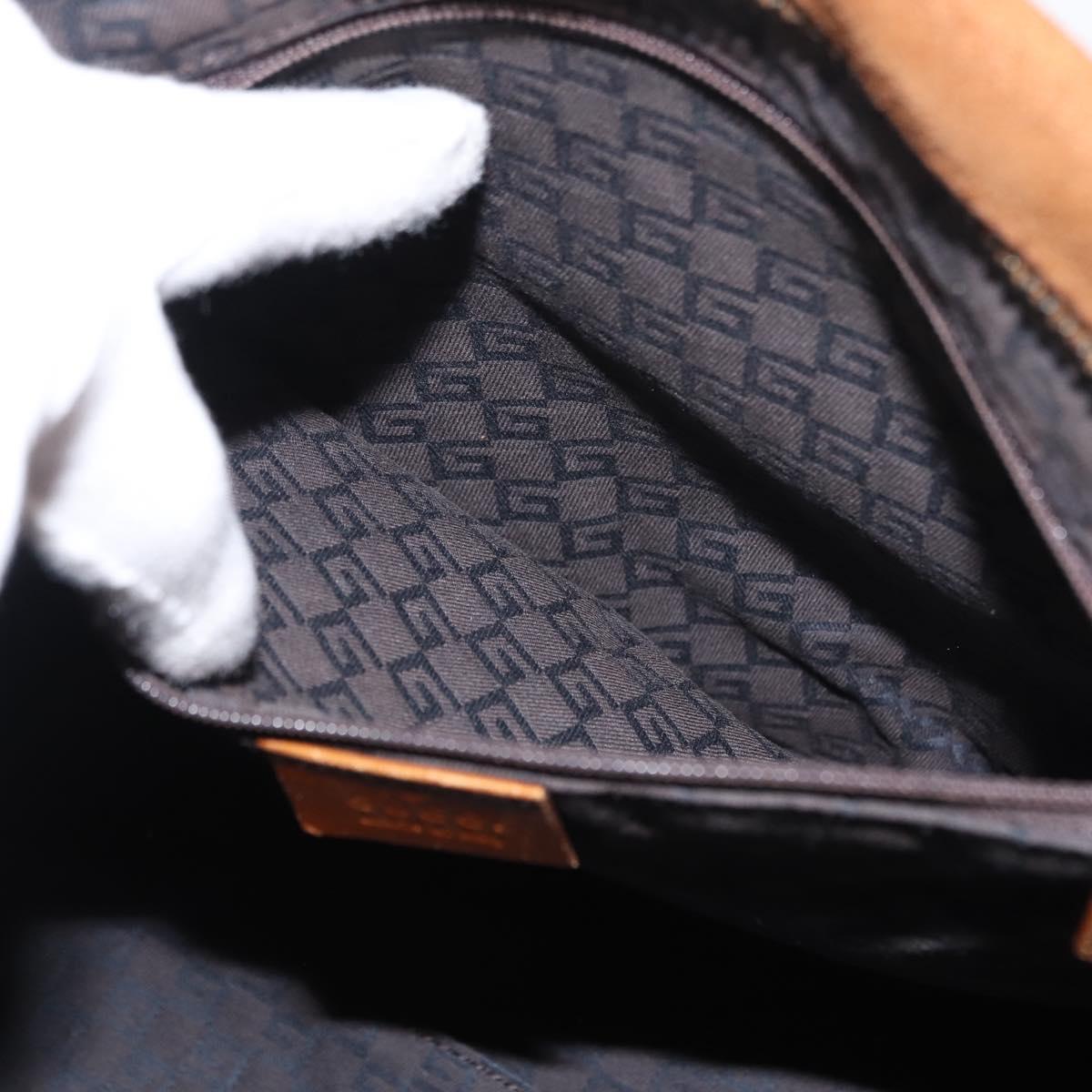GUCCI Shoulder Bag Suede Brown Auth 151911