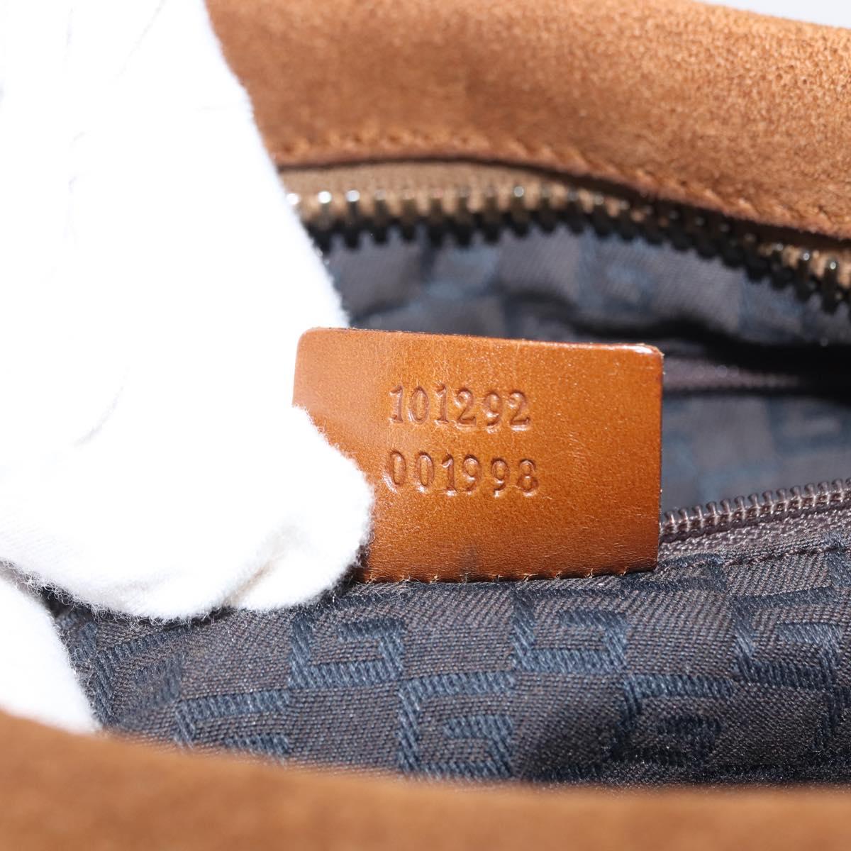 GUCCI Shoulder Bag Suede Brown Auth 151911