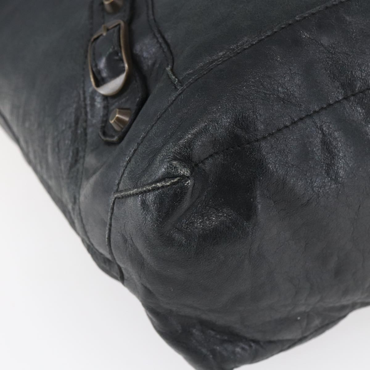 BALENCIAGA The Day Shoulder Bag Leather Black 140442 Auth 151915