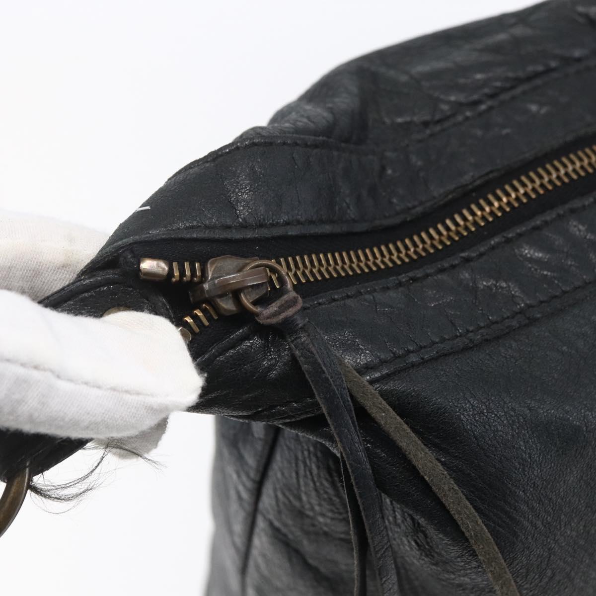 BALENCIAGA The Day Shoulder Bag Leather Black 140442 Auth 151915