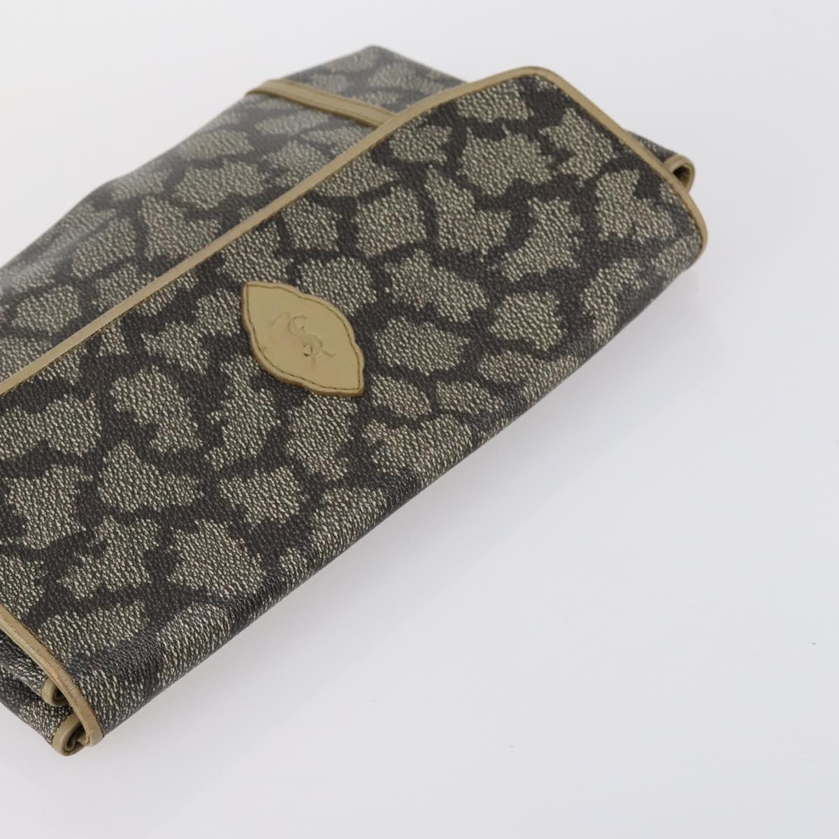 Gianni Versace Saint Laurent Bag PVC Leather 2 Set Black Beige Auth 151922