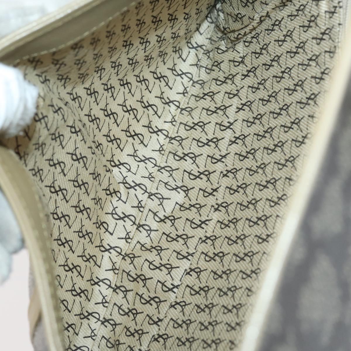 Gianni Versace Saint Laurent Bag PVC Leather 2 Set Black Beige Auth 151922