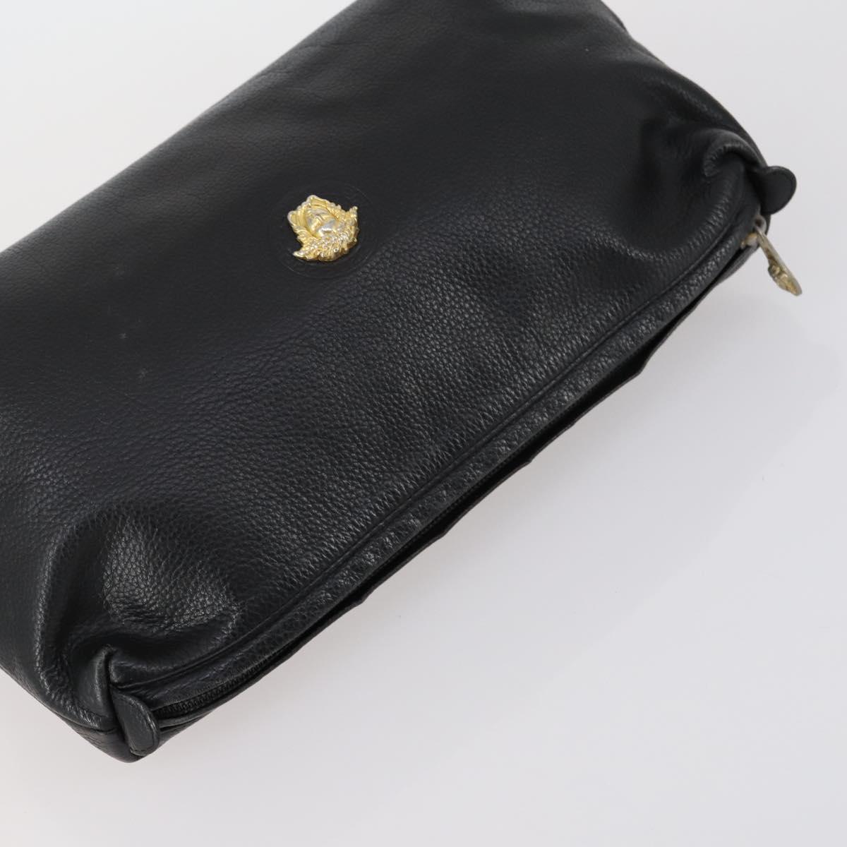 Gianni Versace Saint Laurent Bag PVC Leather 2 Set Black Beige Auth 151922