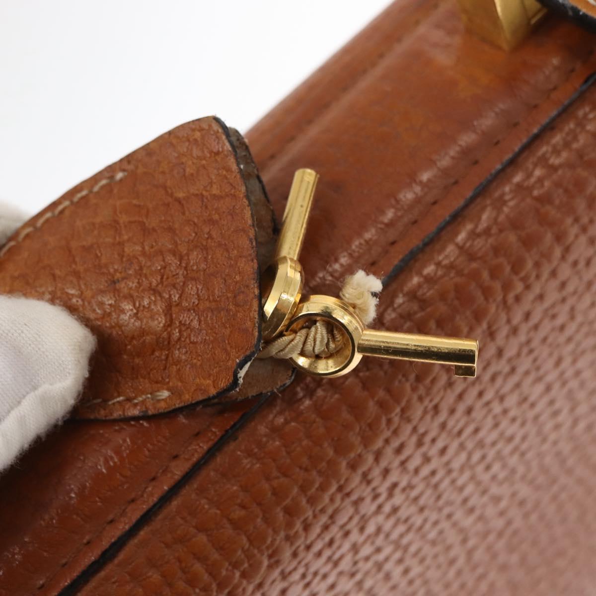 LOEWE Anagram Business Bag Leather Brown Gold Auth 151923