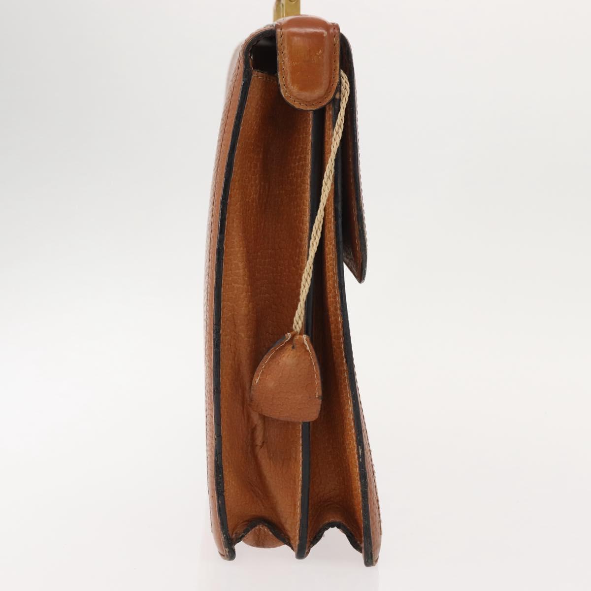 LOEWE Anagram Business Bag Leather Brown Gold Auth 151923