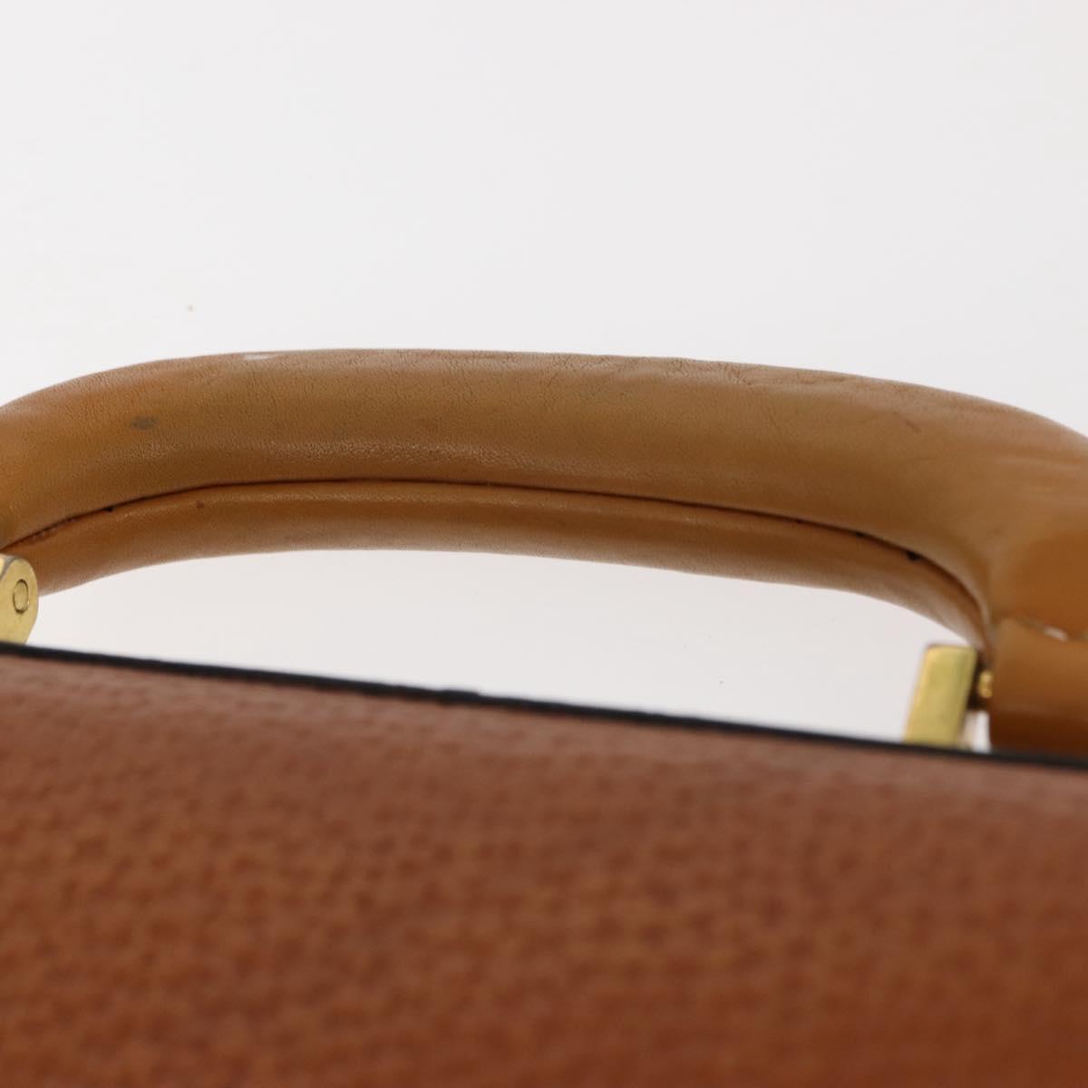 LOEWE Anagram Business Bag Leather Brown Gold Auth 151923
