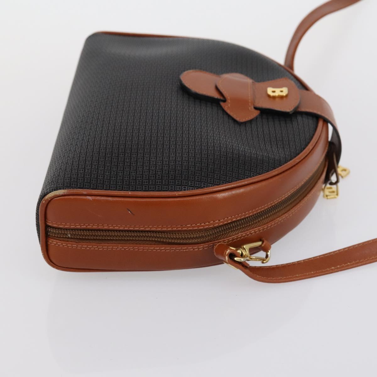 BALLY Shoulder Bag PVC Leather 3 Set Black White Auth 151928