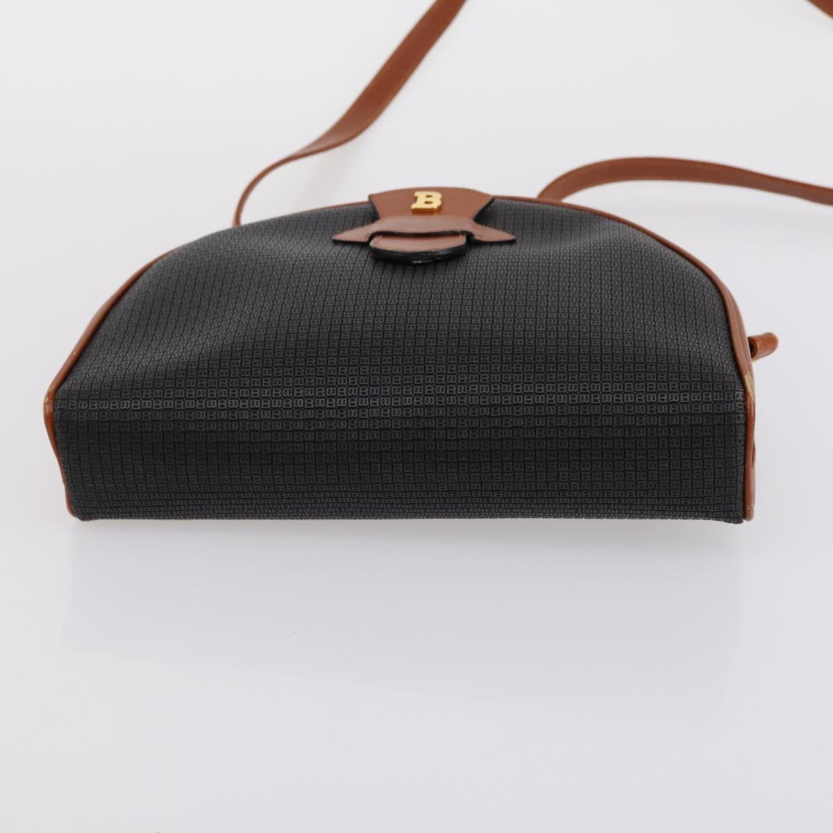 BALLY Shoulder Bag PVC Leather 3 Set Black White Auth 151928