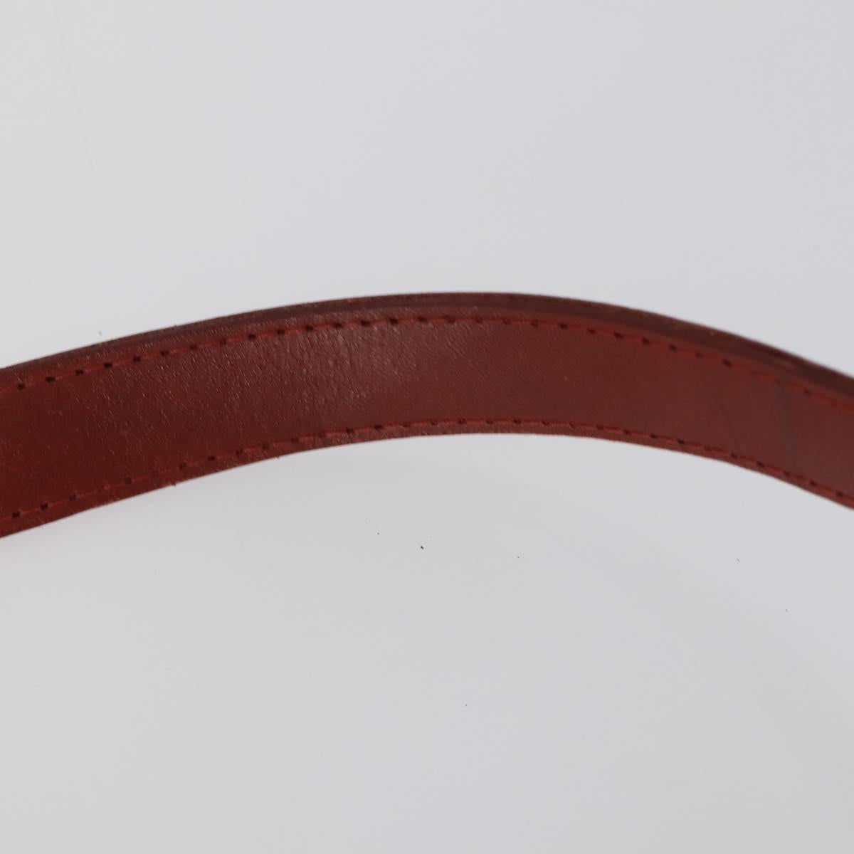 CARTIER Shoulder Bag Leather 3 Set Bordeaux Auth 151931