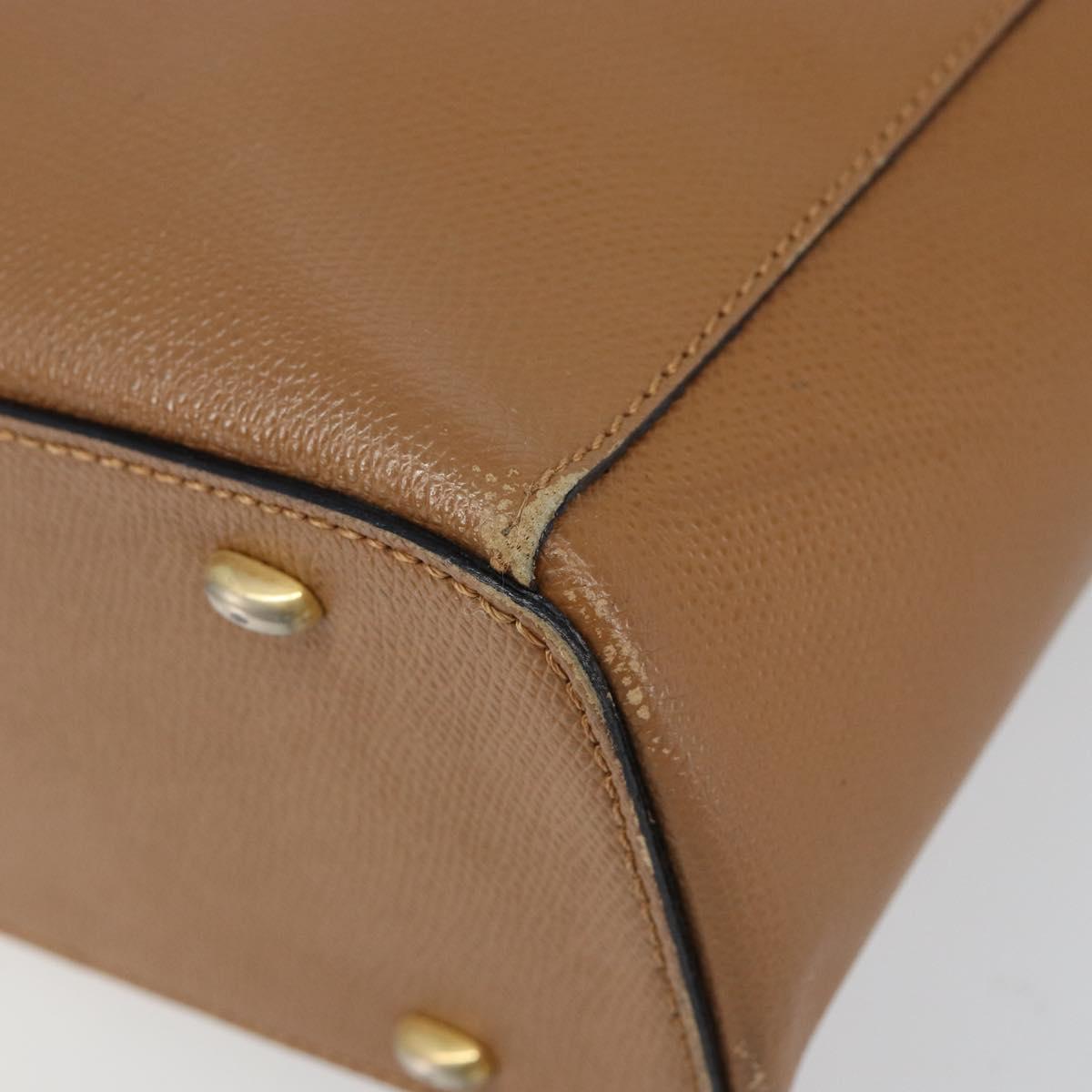 CELINE Hand Bag Leather Brown Auth 151933