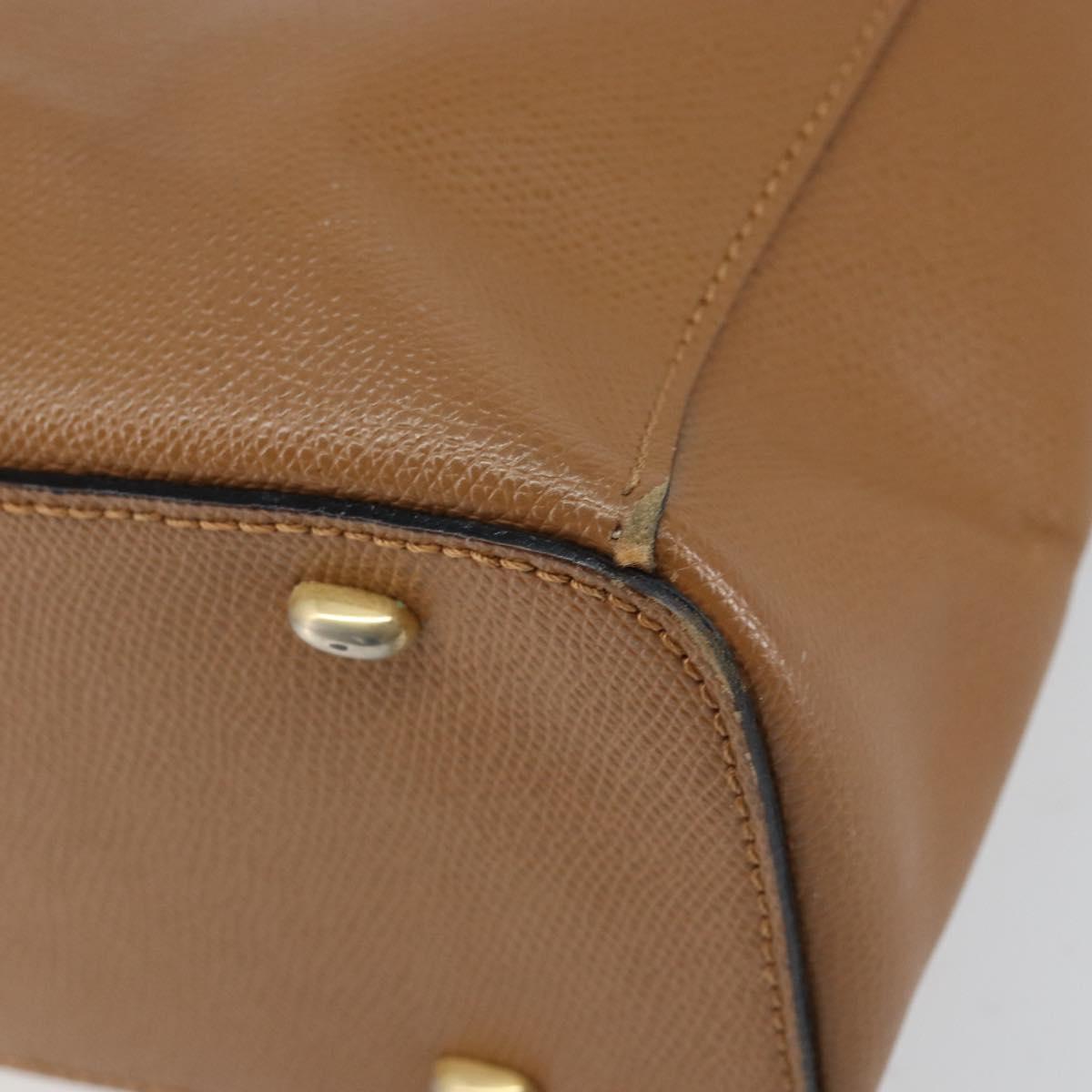 CELINE Hand Bag Leather Brown Auth 151933