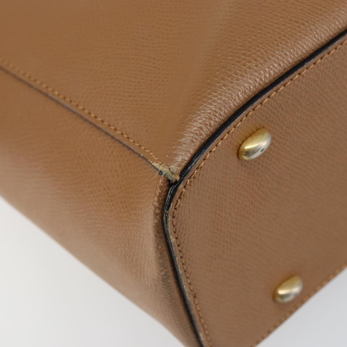 CELINE Hand Bag Leather Brown Auth 151933