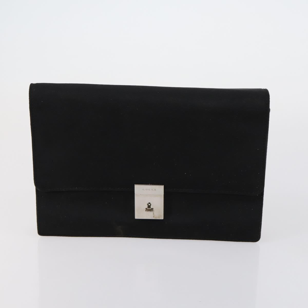 GUCCI GG Supreme Clutch Bag PVC 4 Set Black Beige Auth 151934