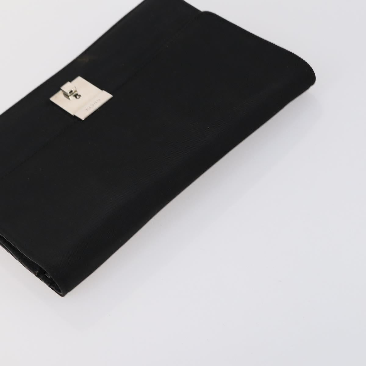 GUCCI GG Supreme Clutch Bag PVC 4 Set Black Beige Auth 151934