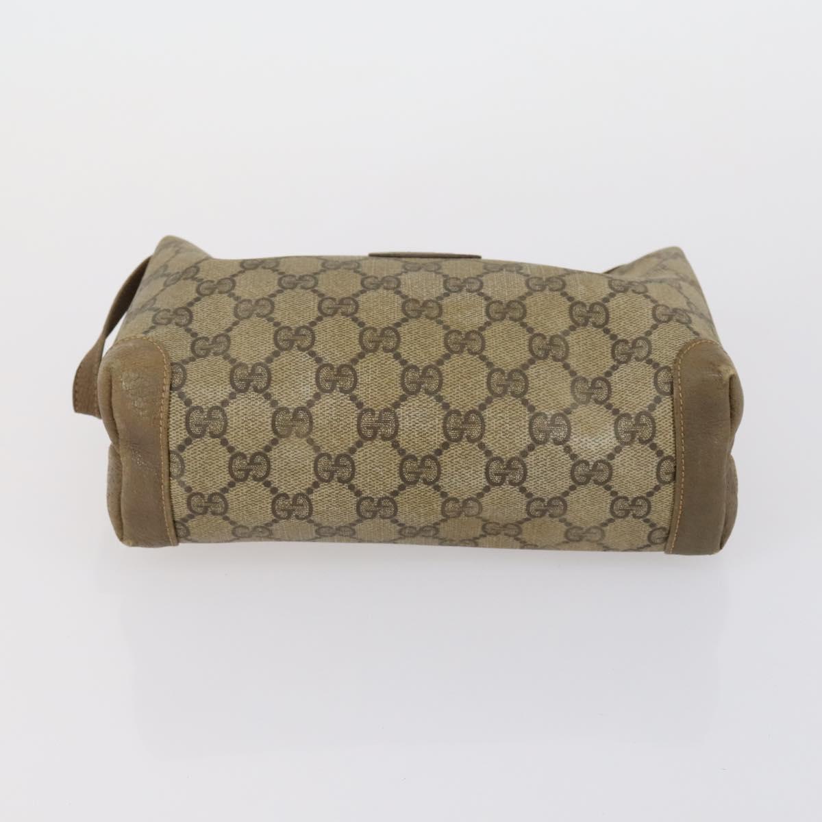 GUCCI GG Supreme Clutch Bag PVC 4 Set Black Beige Auth 151934