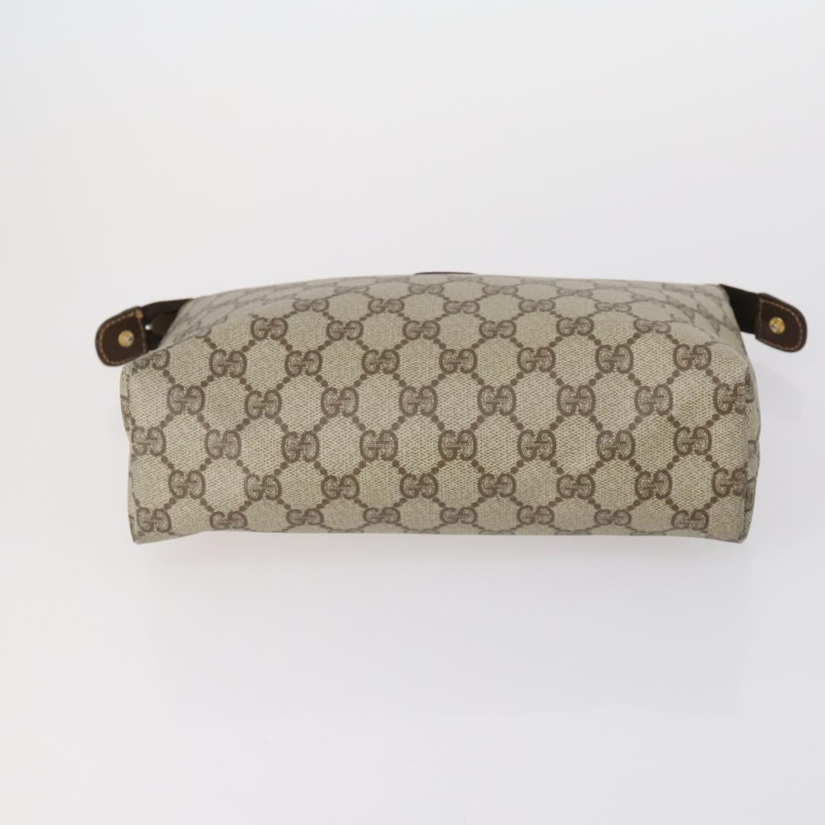 GUCCI GG Supreme Clutch Bag PVC 4 Set Black Beige Auth 151934