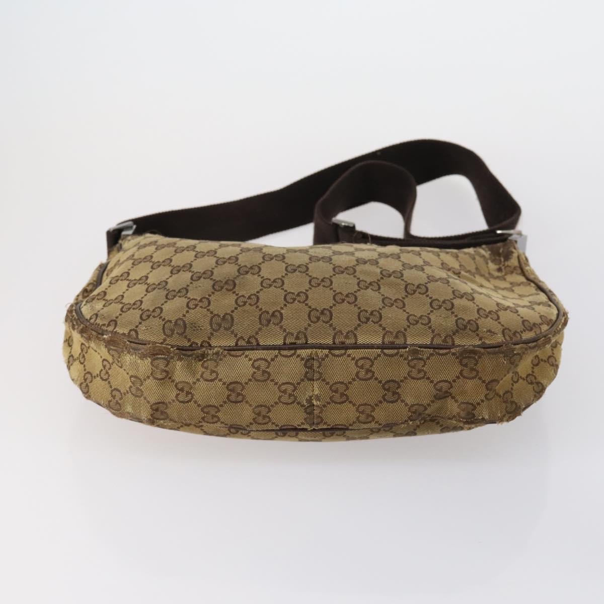 GUCCI GG Canvas Web Sherry Line Shoulder Bag PVC 4 Set Beige Red Auth 151936