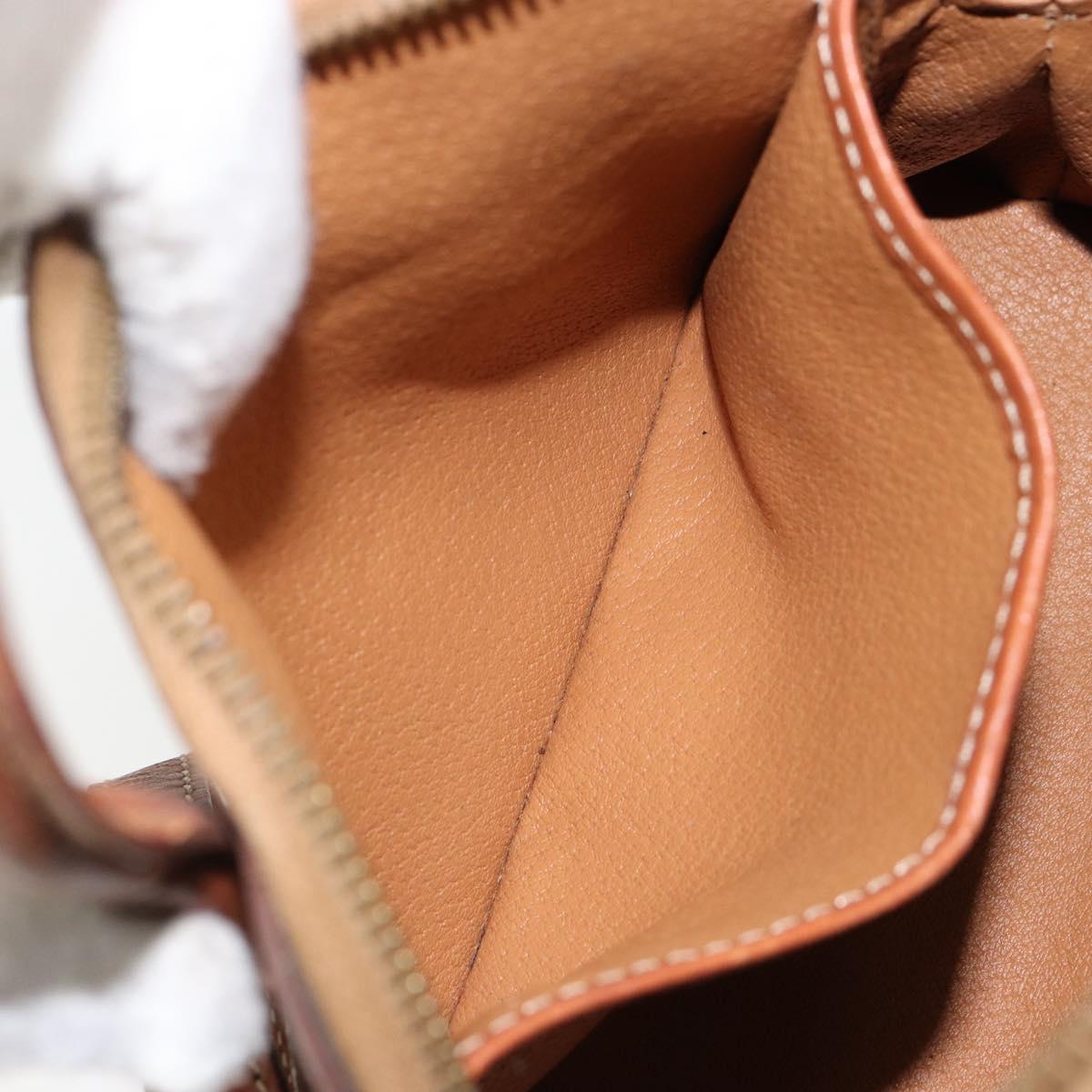 CELINE Macadam Canvas Hand Bag PVC 2way Brown Gold Auth 151939