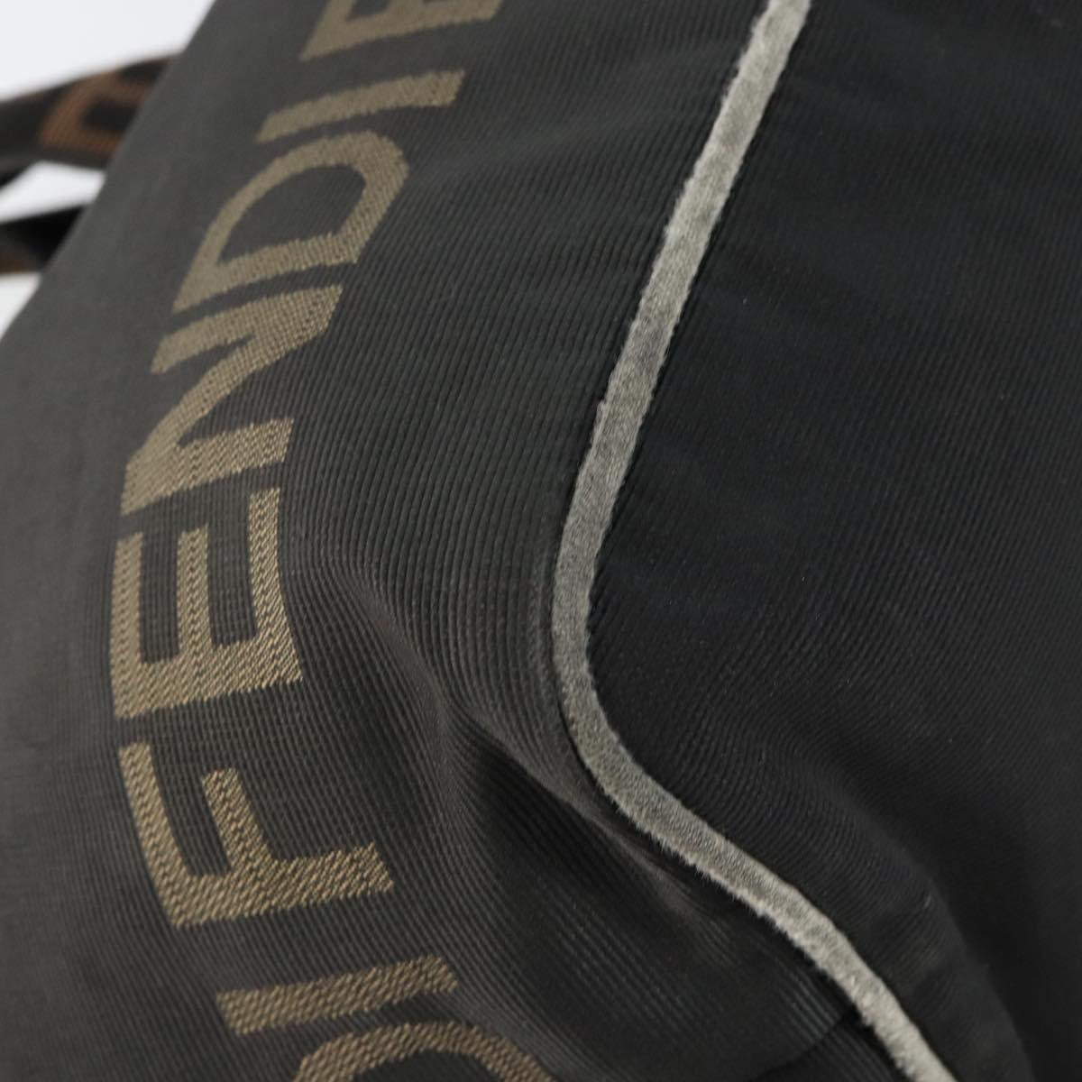 FENDI Hand Bag Nylon Black Auth 151941