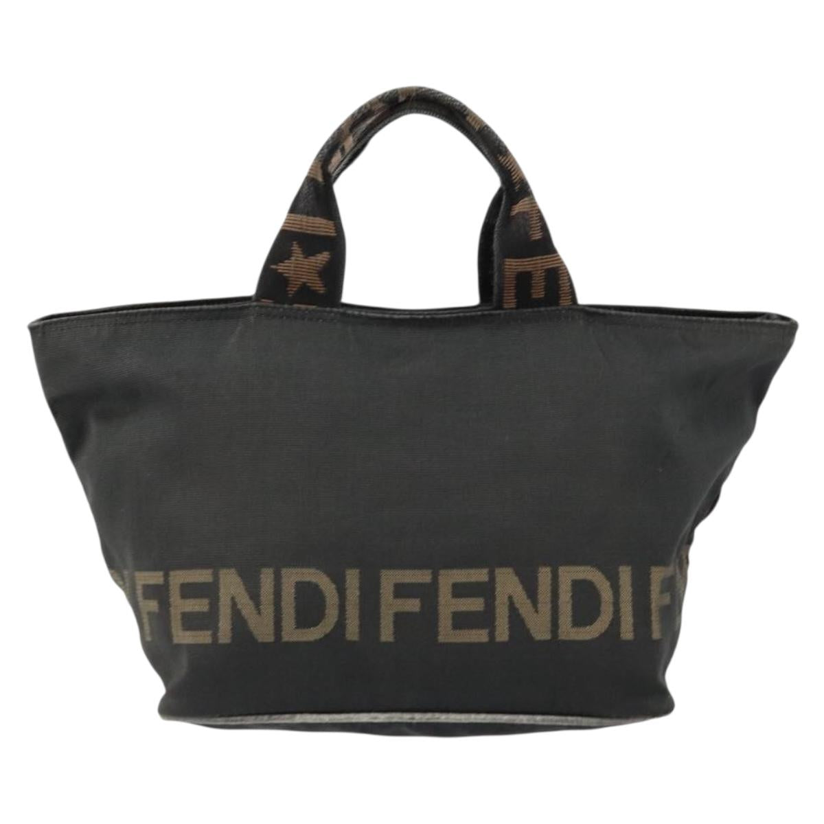 FENDI Hand Bag Nylon Black Auth 151941