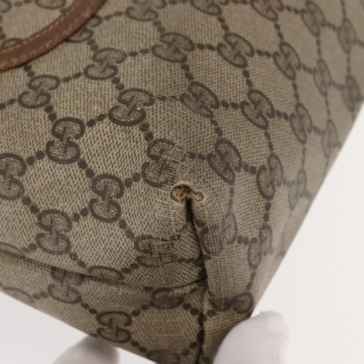 GUCCI GG Supreme Web Sherry Line Tote Bag PVC Beige 40 02 003 Auth 151945