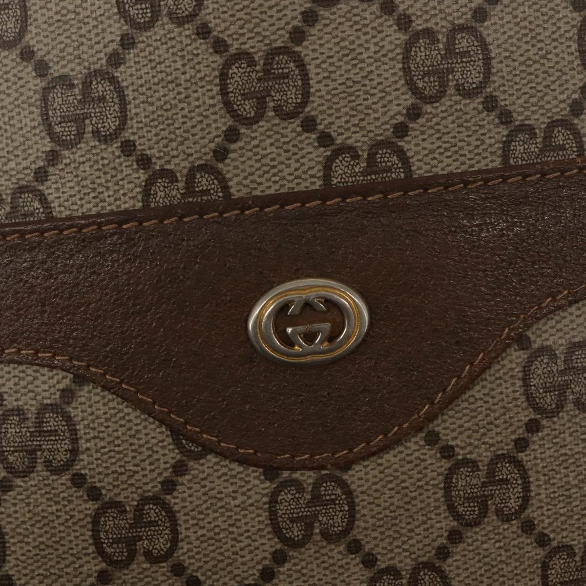 GUCCI GG Supreme Web Sherry Line Tote Bag PVC Beige 40 02 003 Auth 151945