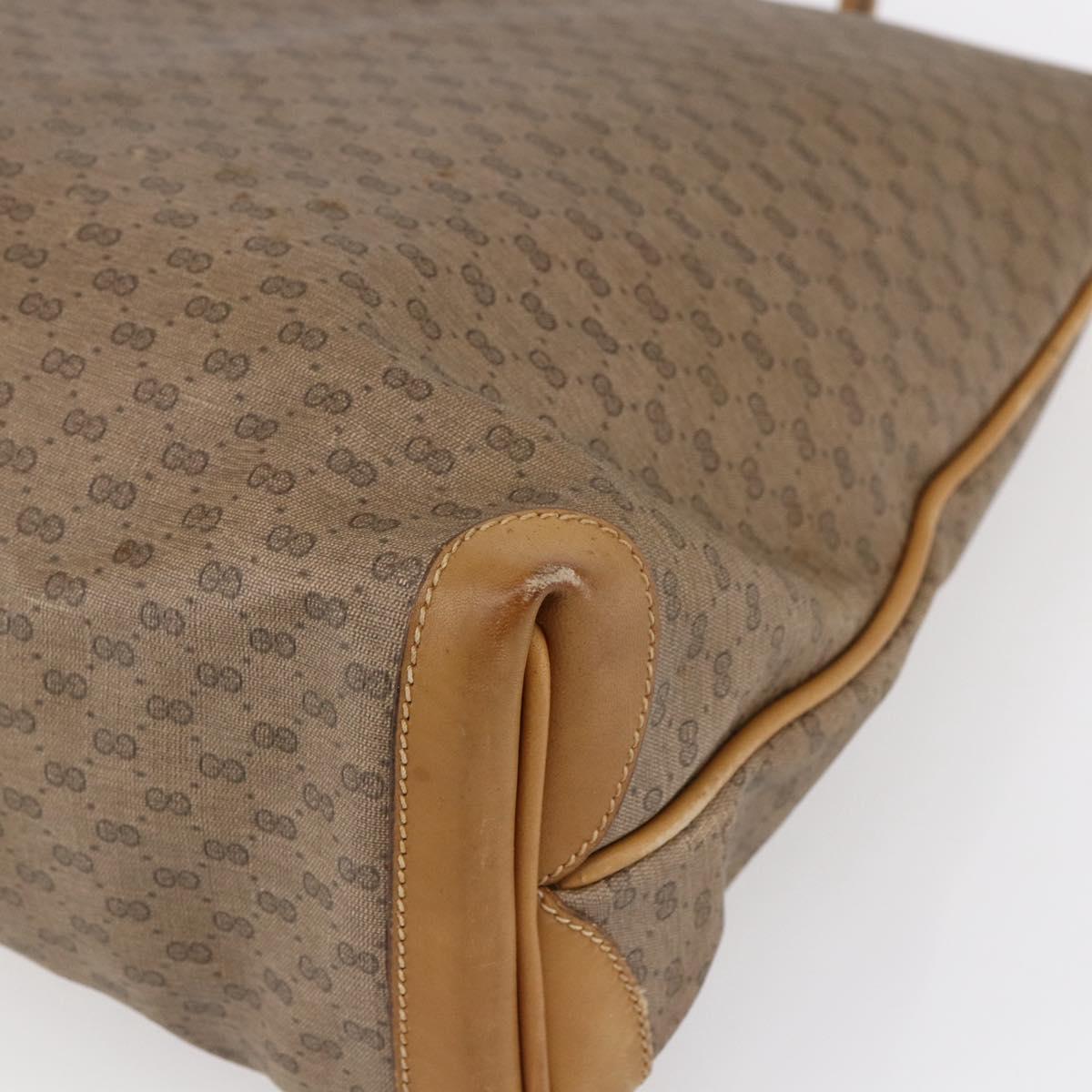 GUCCI Micro GG Supreme Tote Bag PVC Beige Gold 02 39 4868 Auth 151946