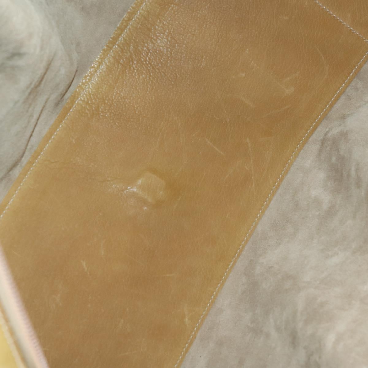 LOEWE Anagram Amazonas Hand Bag Suede Leather Beige Gold Auth 151947