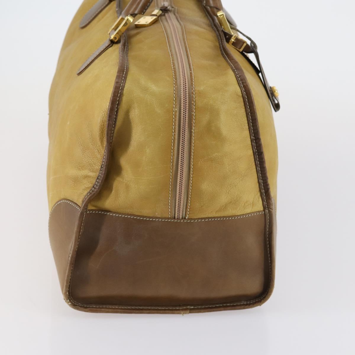 LOEWE Anagram Amazonas Hand Bag Leather Beige Gold Auth 151947