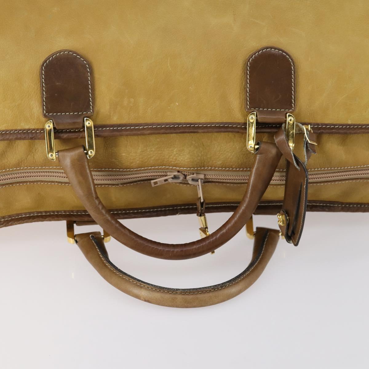 LOEWE Anagram Amazonas Hand Bag Leather Beige Gold Auth 151947