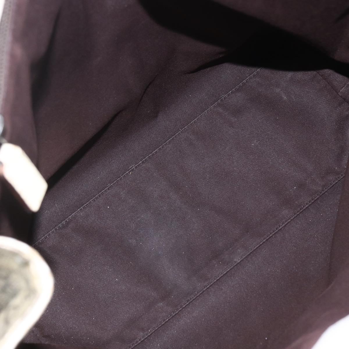 GUCCI GG Supreme Tote Bag PVC Beige Silver 131220 Auth 151948