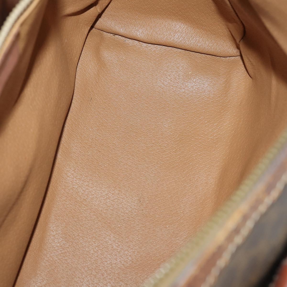 CELINE Macadam Canvas Shoulder Bag PVC Leather 5 Set Brown Auth 151955