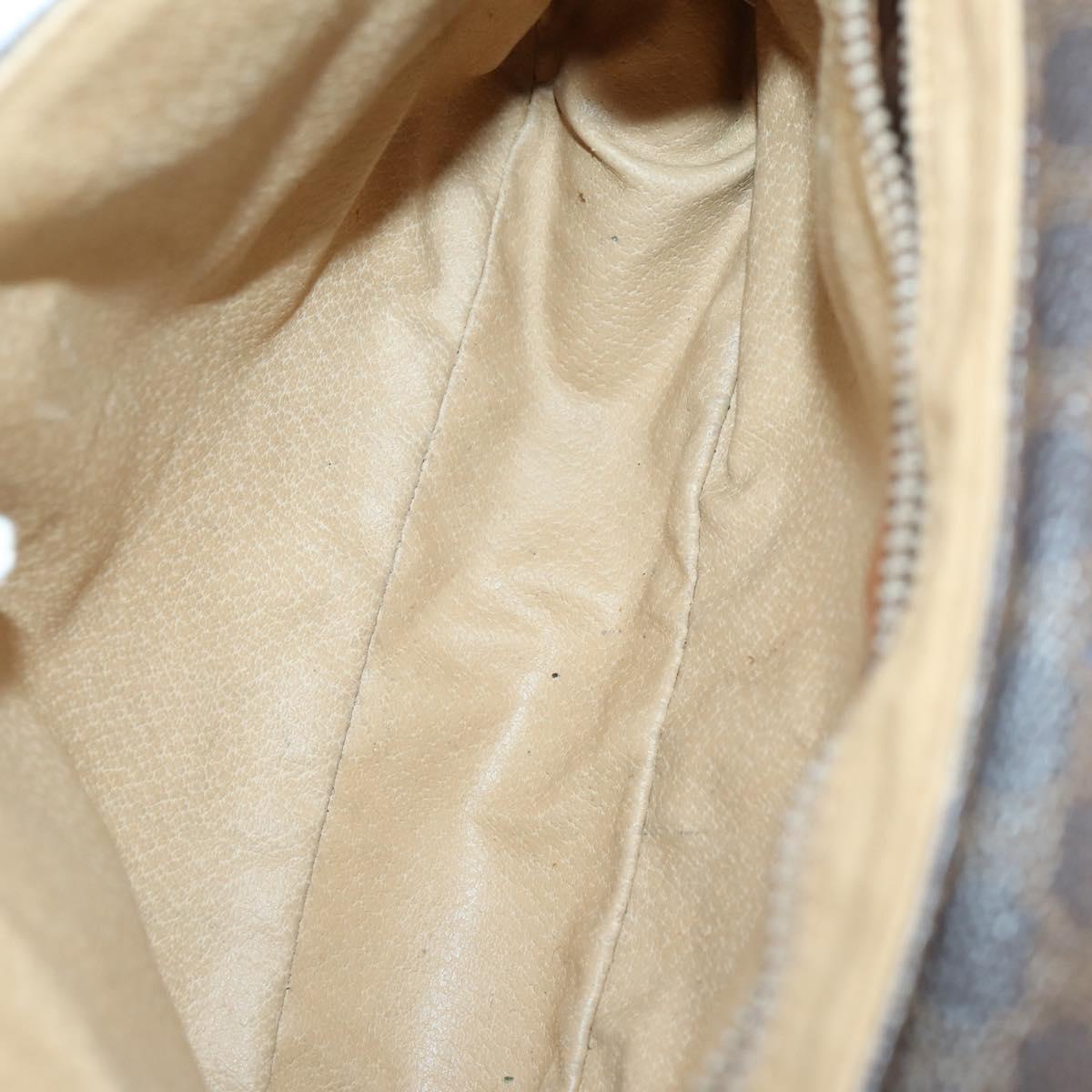 CELINE Macadam Canvas Shoulder Bag PVC Leather 5 Set Brown Auth 151955