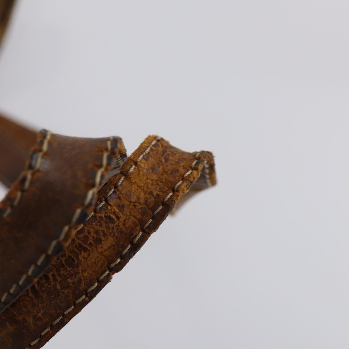 CELINE Macadam Canvas Shoulder Bag PVC Leather 5 Set Brown Auth 151955