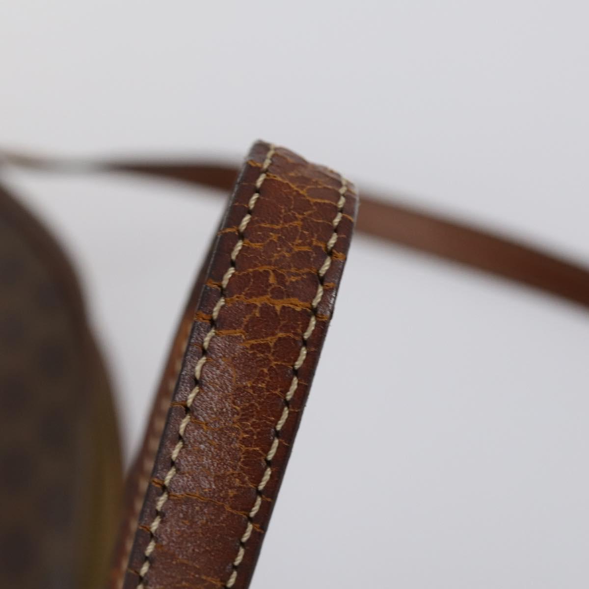 CELINE Macadam Canvas Shoulder Bag PVC Leather 5 Set Brown Auth 151955