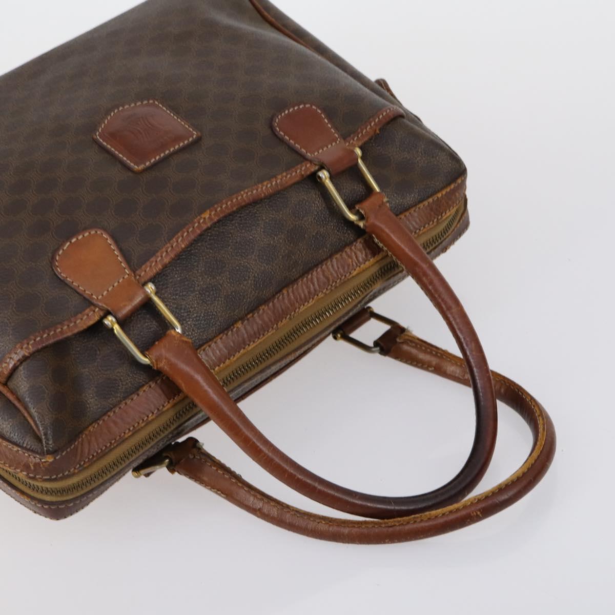 CELINE Macadam Canvas Shoulder Bag PVC Leather 5 Set Brown Auth 151955