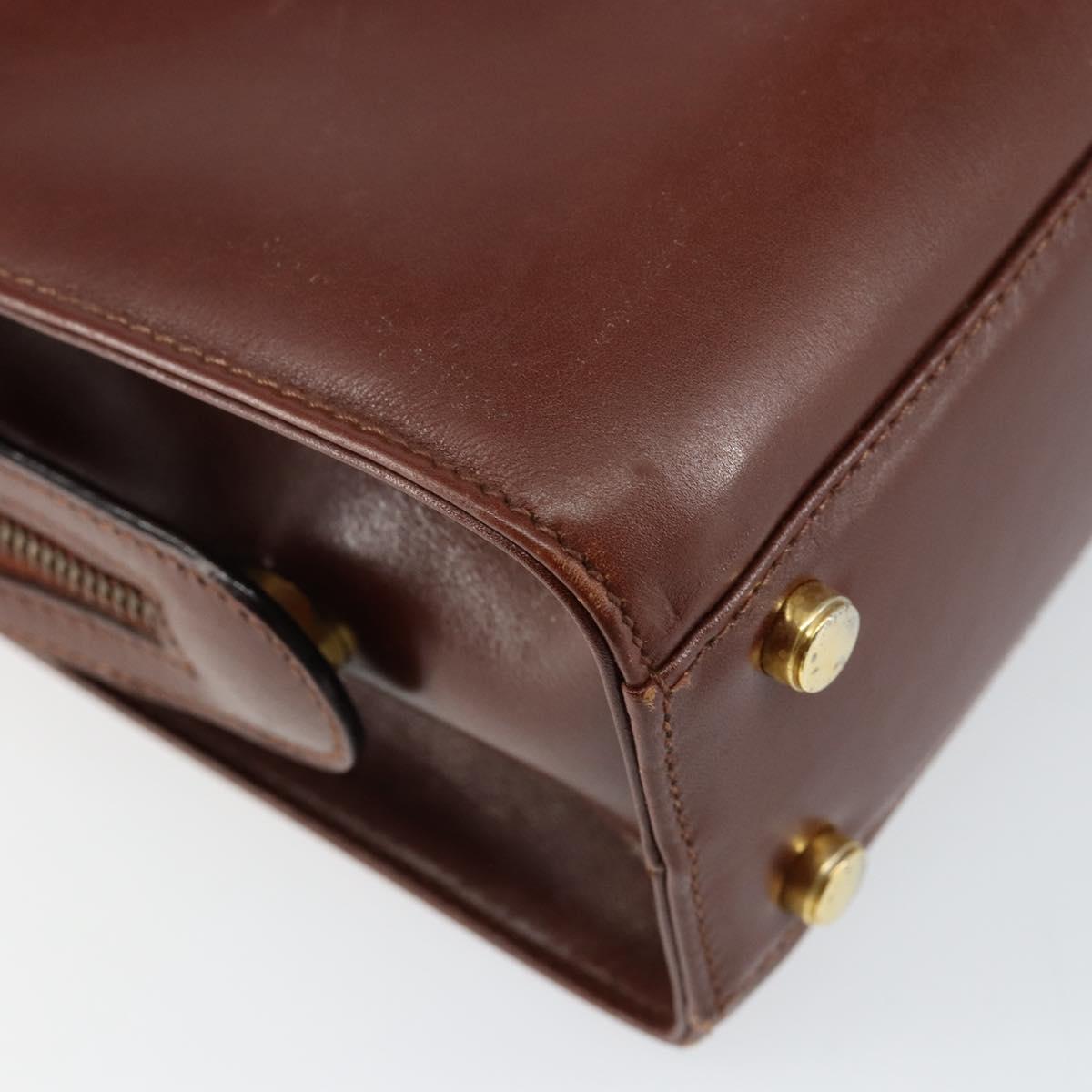 Salvatore Ferragamo Hand Bag Leather 2way Brown Gold Auth 151957